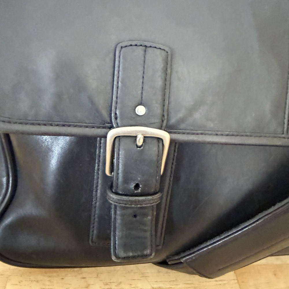 Coach Thompson Executive Black Leather Laptop Bag Briefcase Attache 6455 - Picture 9 of 16